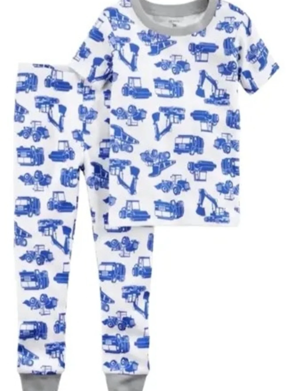 NWT Carter's White and Blue Construction Vehicle Pajama Set